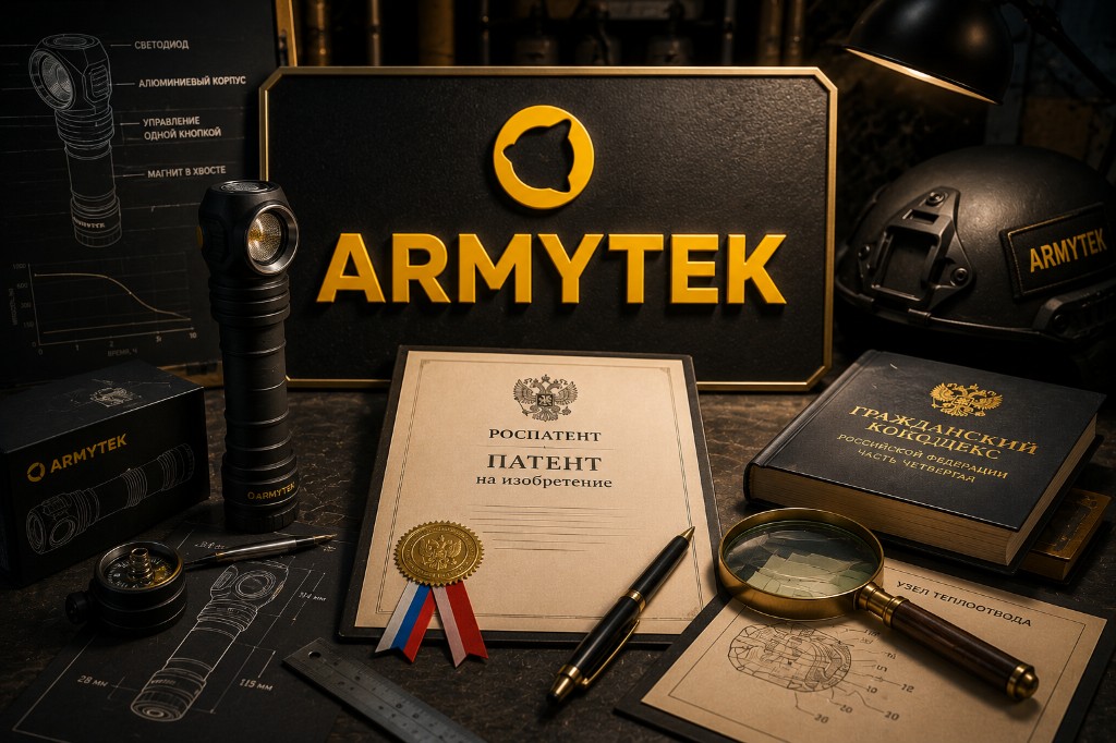 ARMYTEK trademark registration — Application No. 2024748789, Classes 09 and 11 lighting equipment, Rospatent